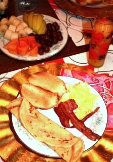 American hot breakfast ( non organic, not made from scratch $7.50 per person)
