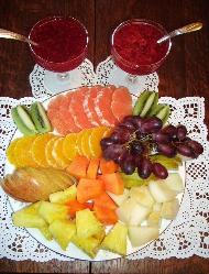 Breakfast includesfresh fruit, juice, coffee from Germany, stuffed French crepes, grilled herbal potatoes, fried ham or bacon, eggs,homemade organic jams and  other European or American specialties.There are no processed foods in my preparations.All of my food is made from scratch using organic ingredients.