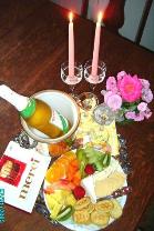  Lunch is available by special request for $25.00 or ($30.00 with wine) Candlelight  dinner is available by special request for $25.00 or ($30.00 with wine) 